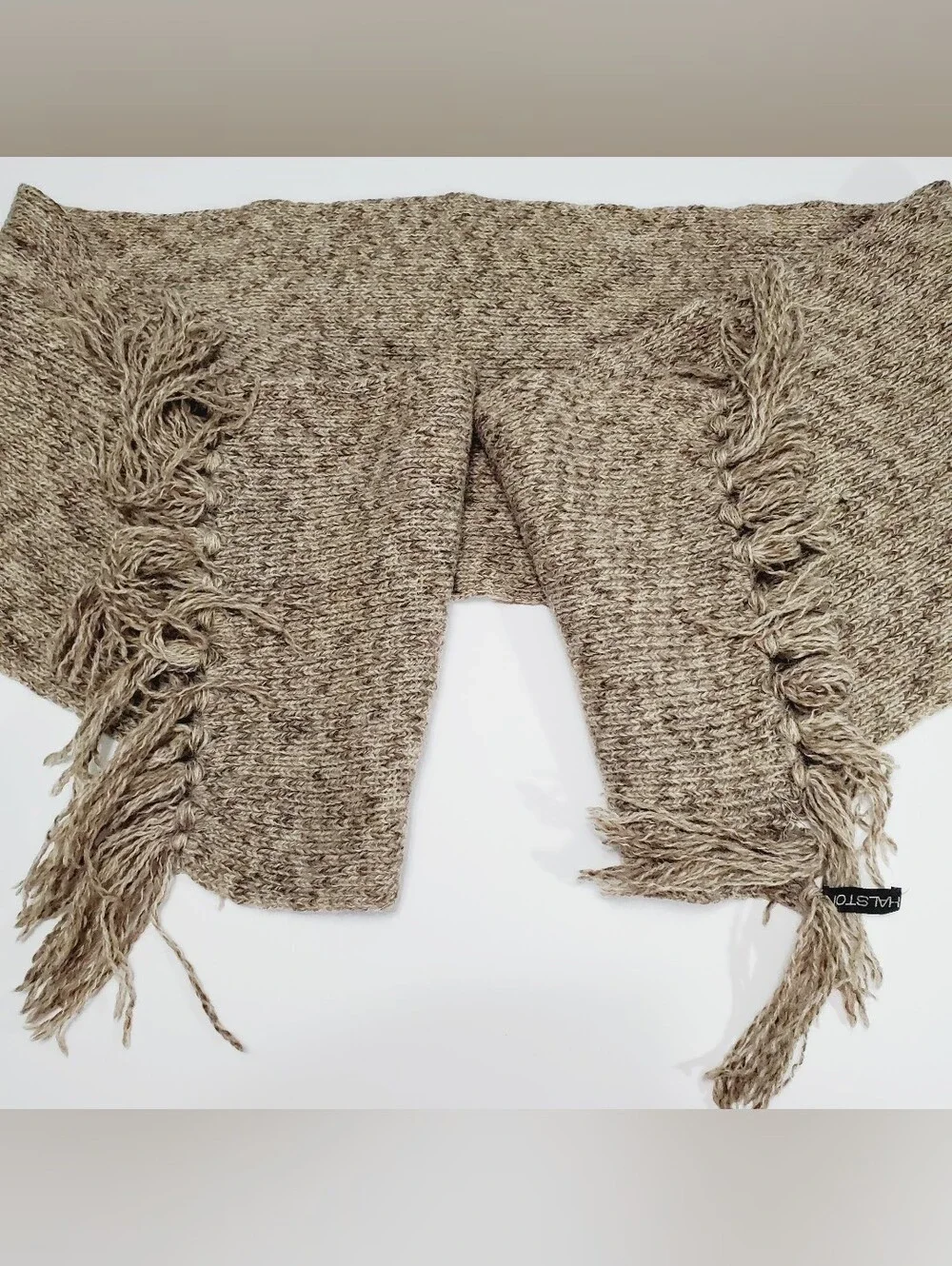 Halston Unisex Adult Knit Scarf Brown & Tan Pattern  78x12.5